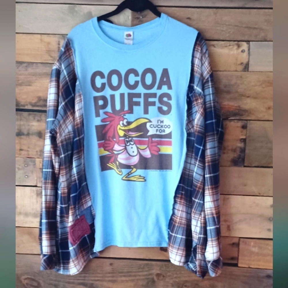 Upcycled Cocoa Puffs Graphic Long Sleeve Shirt